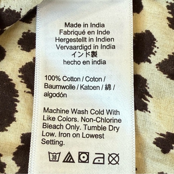 J. Crew 100% Cotton Animal Leopard Print Shirt-Dress Cover Up Size M - Picture 5 of 9